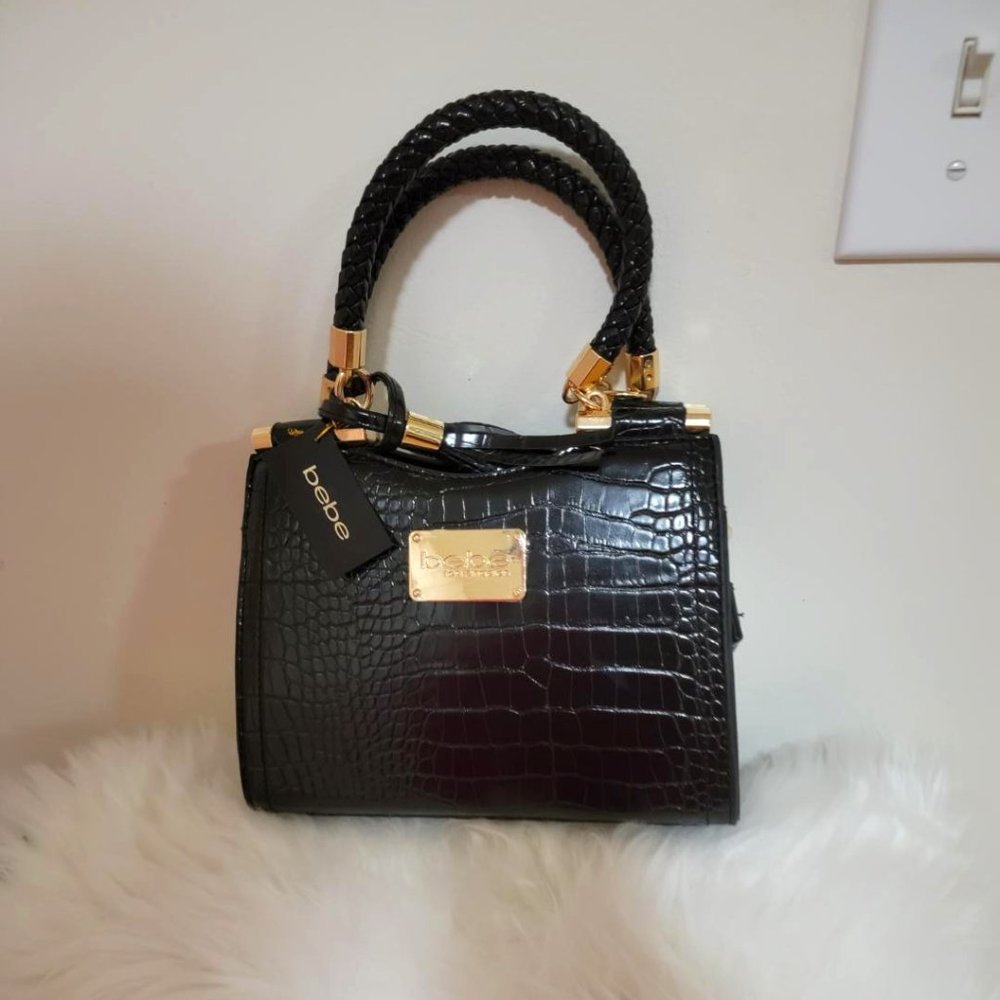Bebe Natalie Micro Croco Shopper Crossbody, NWT
